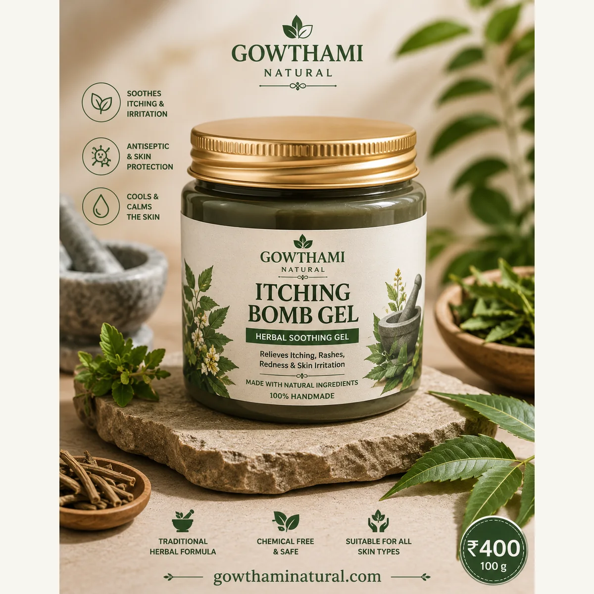 Itching Bomb Gel by Gowthami Natural