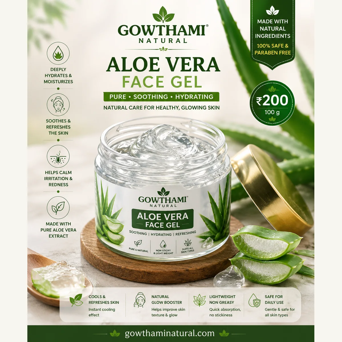 Aloe Vera Face Gel by Gowthami Natural