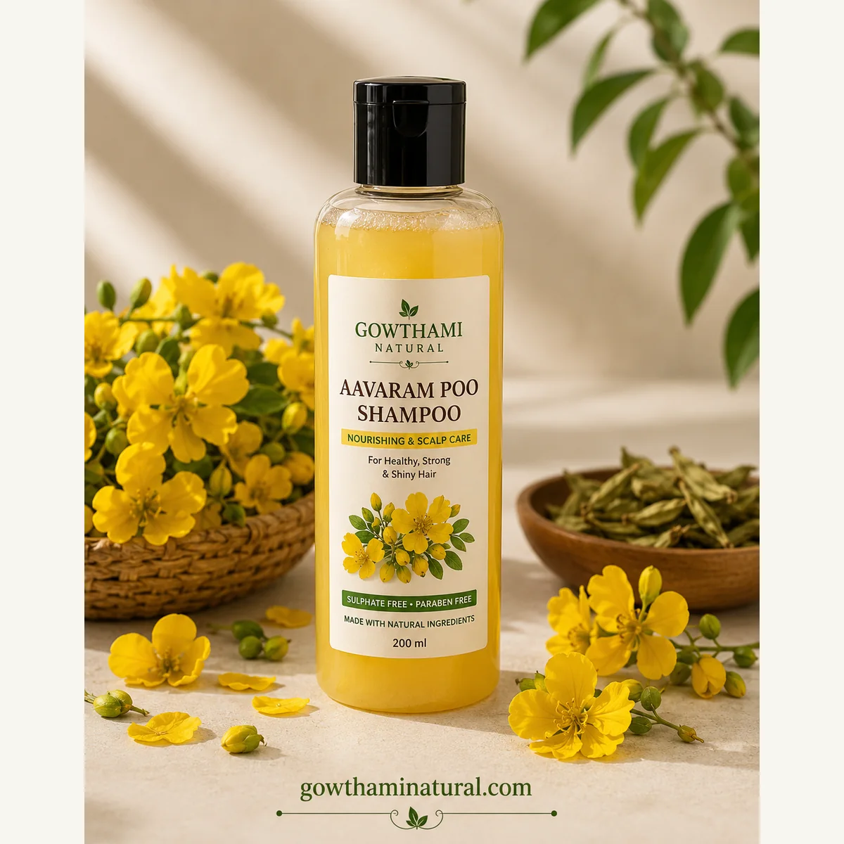 Aavaram Poo Shampoo 200 ml by Gowthami Natural